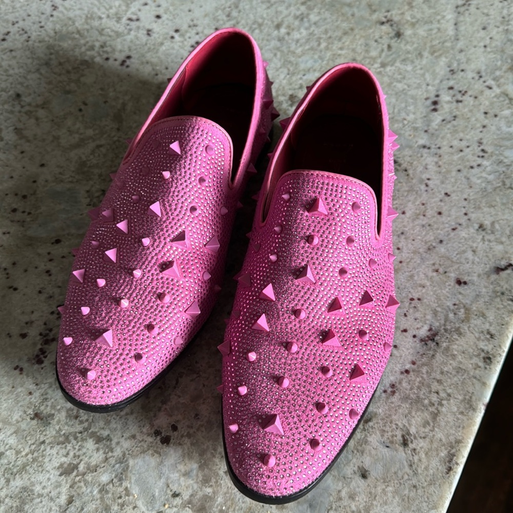 Spiked pink shoes